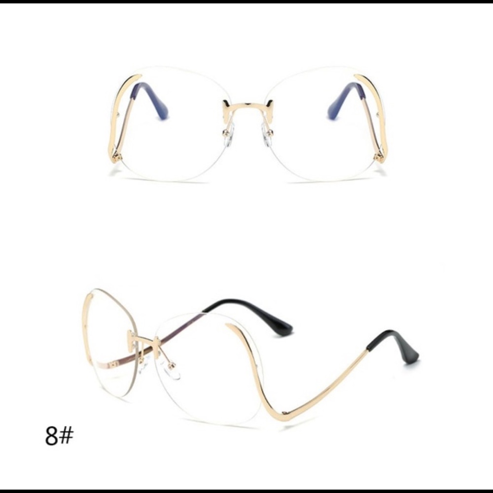 CLEAR AND GOLD FASHION SUNGLASSES